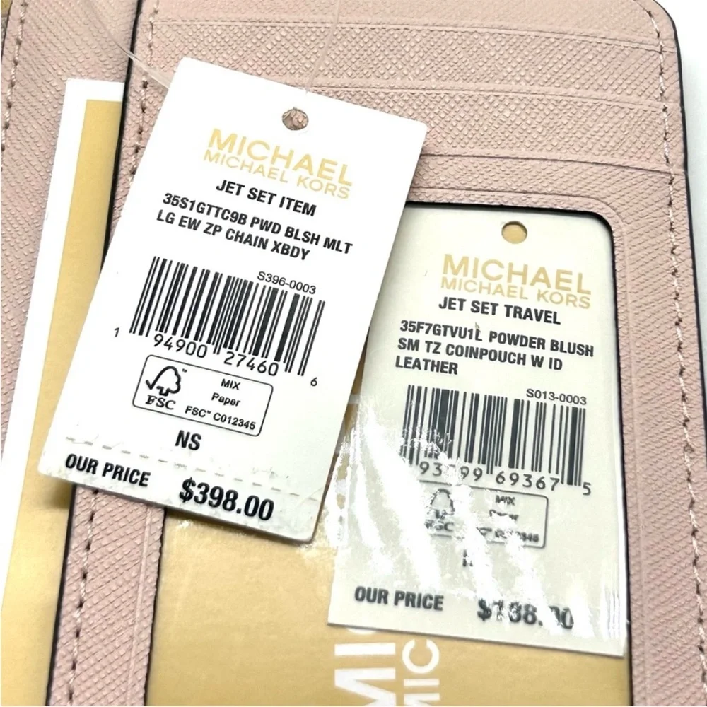 Michael Kors Jet Set LG Signature Logo Crossbody Bag & Matching TZ Coinpouch ID - Picture 14 of 14